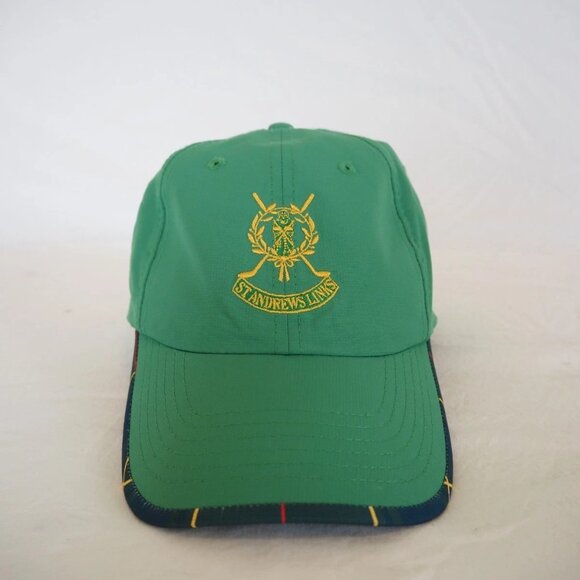 St Andrews Links Tartan Collection green strap back performance golf hat - Picture 1 of 6